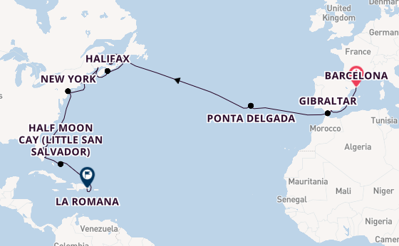 Transatlantic from Barcelona, Spain with the Costa Fascinosa