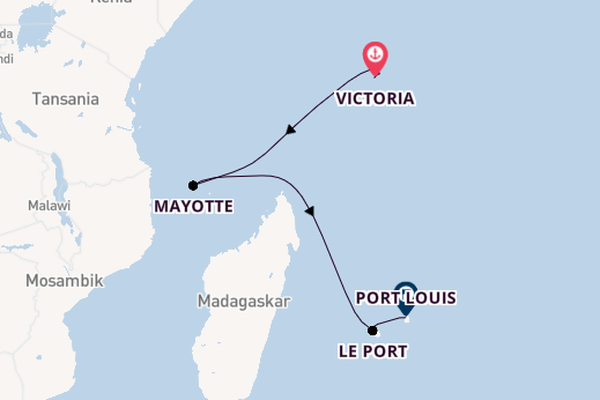 Indischer Ozean ab Victoria, Seychellen auf der HANSEATIC nature