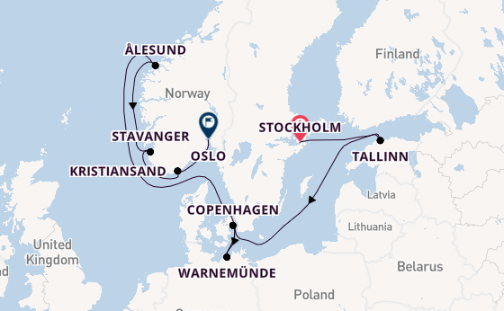 Norway from Stockholm, Sweden with the MSC Splendida