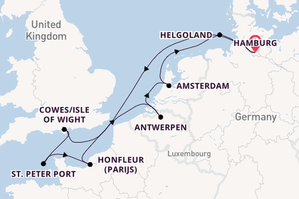 Verenigd Koninkrijk vanaf Hamburg, Duitsland met de HANSEATIC nature