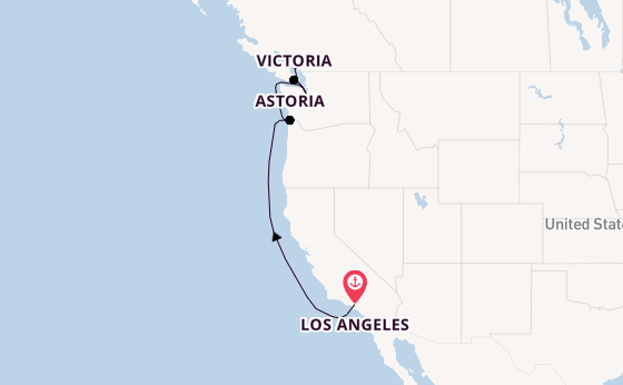 Amerikaanse Westkust vanaf Los Angeles, Verenigde Staten met de Celebrity Summit