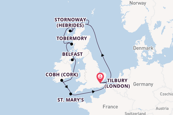 11 day cruise from Tilbury (London)