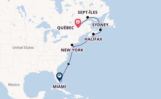 Amerikaanse Oostkust vanaf Québec, Canada met de EXPLORA IV