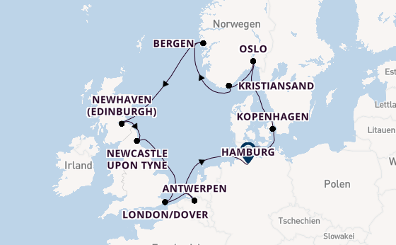 Norwegen ab Kiel, Deutschland auf der EUROPA 2