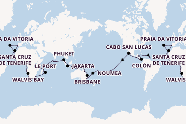 Weltreise ab Lissabon, Portugal auf der VASCO DA GAMA