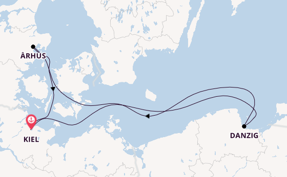 Ostsee ab Kiel, Deutschland auf der Mein Schiff Flow