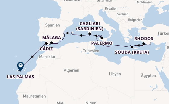 Mittelmeer ab Antalya, Türkei auf AIDAstella
