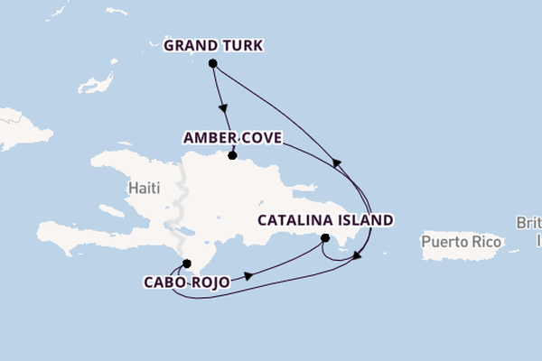 Caribbean vanaf La Romana, Dominicaanse Republiek met de Costa Fascinosa