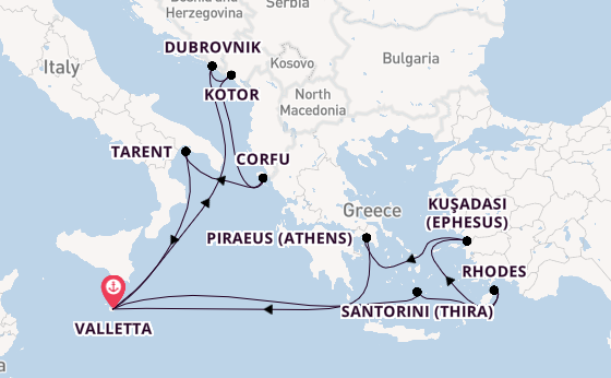 Mediterranean from Valletta, Malta with the Azura