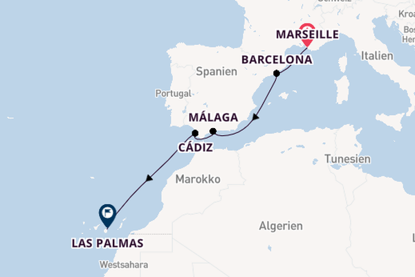 Westliches Mittelmeer ab Marseille, Frankreich auf der Costa Smeralda