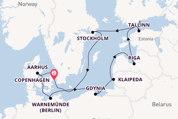 Baltic Sea from Copenhagen, Denmark with the MSC Magnifica