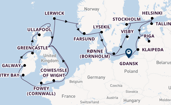 British Isles from London, England, United Kingdom with the Seabourn Quest