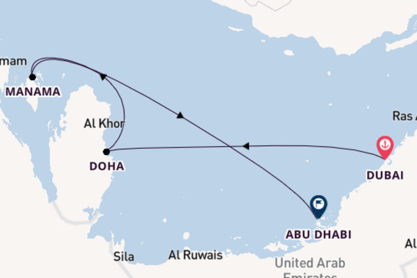 Persian Gulf from Dubai, United Arab Emirates with the MSC Euribia