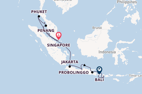 South East Asia from Singapore, Singapore with the Marina