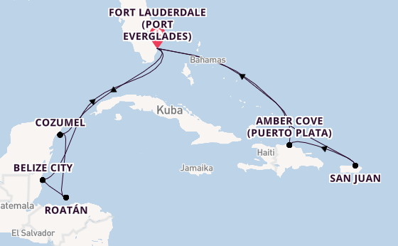 Karibik ab Fort Lauderdale (Port Everglades), USA auf der Sun Princess