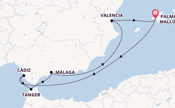 Westliches Mittelmeer ab Palma de Mallorca, Spanien auf der Mein Schiff 4