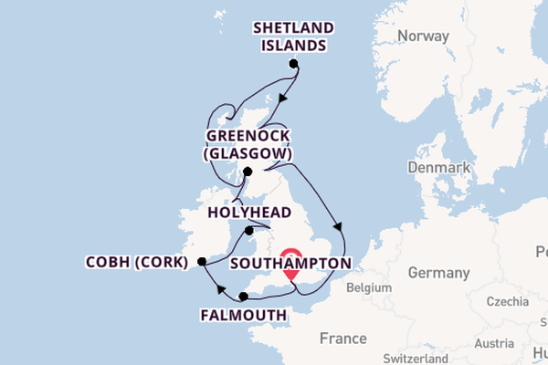 United Kingdom from Southampton, England with the Emerald Princess