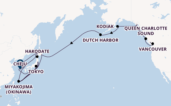 Transpacific from Vancouver, British Columbia with the Seabourn Encore