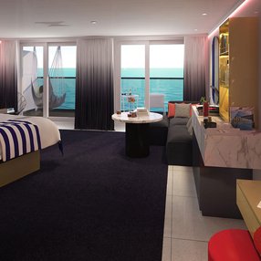 Come aboard the undefined and discover one of 27 cabin categories on a total of 13 decks that can accommodate 2700 passengers. Choose your dream cabin and feel at home on board the undefined!