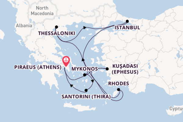 Eastern Mediterranean from Athens with the Celebrity Infinity
