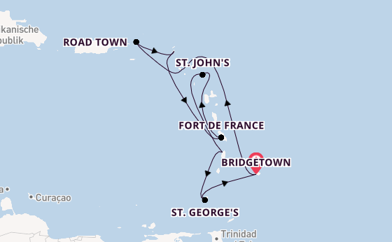 Südliche Karibik ab Bridgetown, Barbados auf der Iona