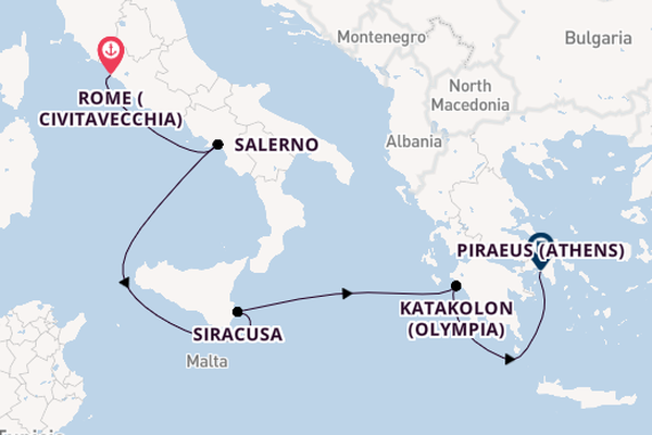 Mediterranean from Rome (Civitavecchia), Italy with the Azamara Onward
