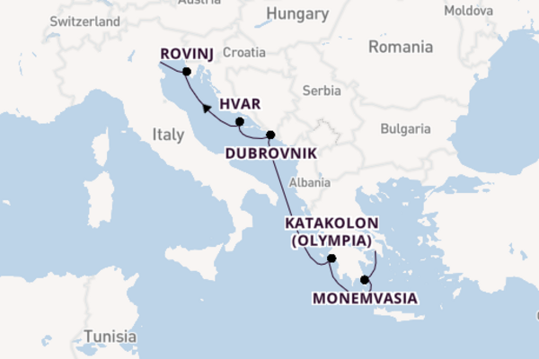 Eastern Mediterranean from Athens (Piraeus), Greece with the Seabourn Encore