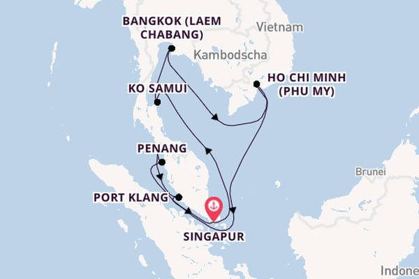 Südostasien ab Singapur, Singapur auf der Mein Schiff 6
