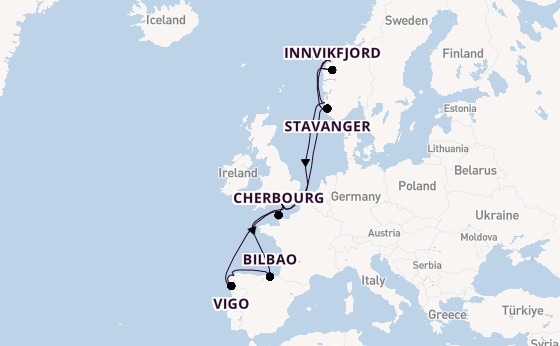 Norway from Southampton, England with the Arvia