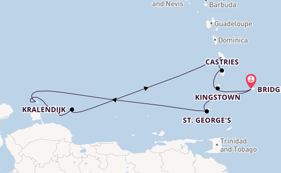 Southern Caribbean from Bridgetown, Barbados with the Seven Seas Grandeur