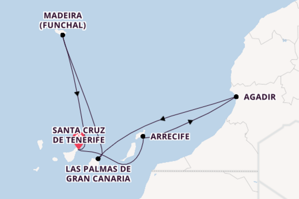 Canary Islands From Santa Cruz de Tenerife with the Costa Fortuna