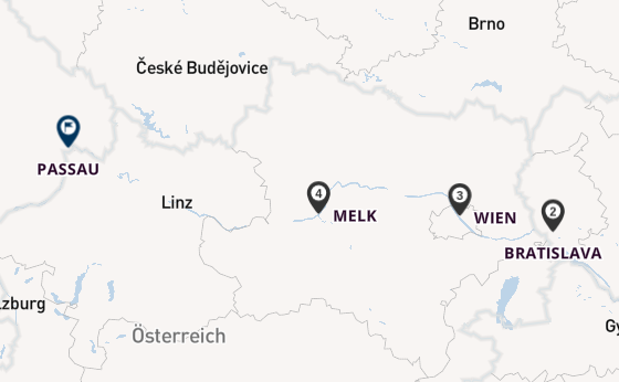 Donau ab Wien, Österreich auf der BELLEJOUR