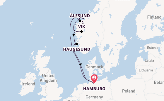 Norway from Hamburg, Germany with the Costa Favolosa