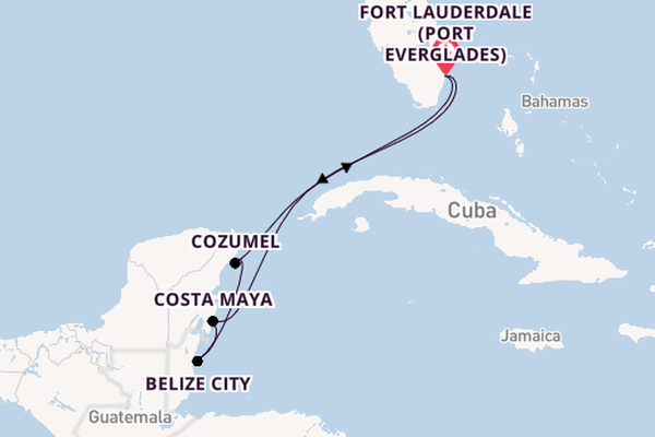 Western Caribbean from Fort Lauderdale (Port Everglades), Florida, USA with the Celebrity Beyond