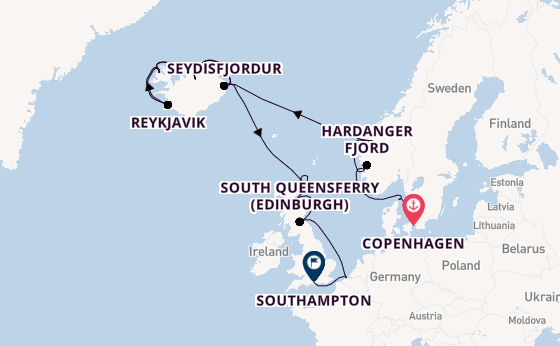Arctic Ocean from Copenhagen, Denmark with the Regal Princess