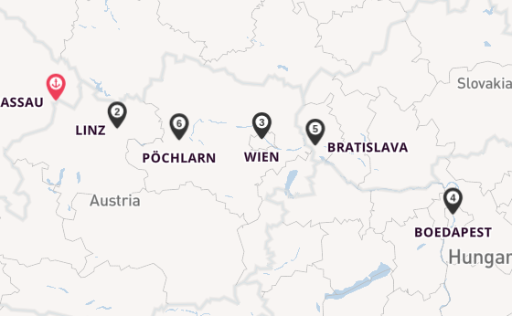 Donau vanaf Passau, Duitsland met de MS Celina