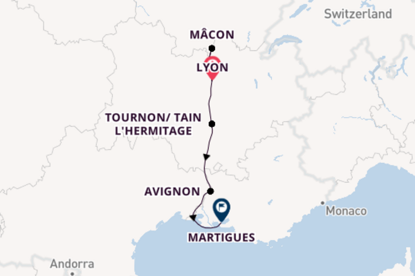 7 day cruise on board the MS Rhone Princess from Lyon