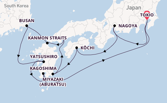 Japan vanaf Tokio, Japan met de Sapphire Princess