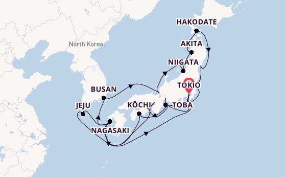 Japan vanaf Tokio, Japan met de Sapphire Princess