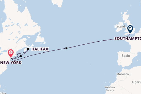 Transatlantic from New York, USA with the Queen Mary 2