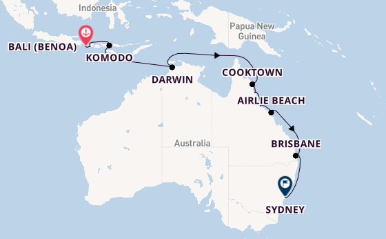 Australia from Bali (Benoa), Indonesia with the Seven Seas Explorer