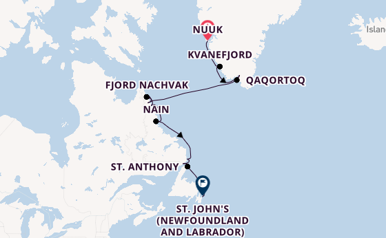 Arktis ab Nuuk, Grönland auf der MS Roald Amundsen