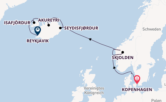 Arktis ab Kopenhagen, Dänemark auf der Regal Princess