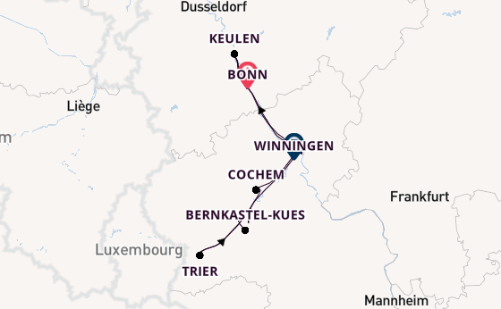 Rijn vanaf Bonn, Duitsland met de Anesha