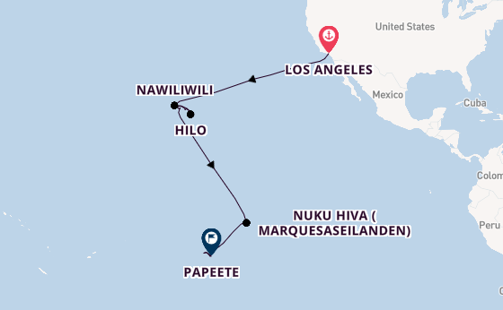 Polynesië vanaf Los Angeles, Verenigde Staten met de Silver Dawn