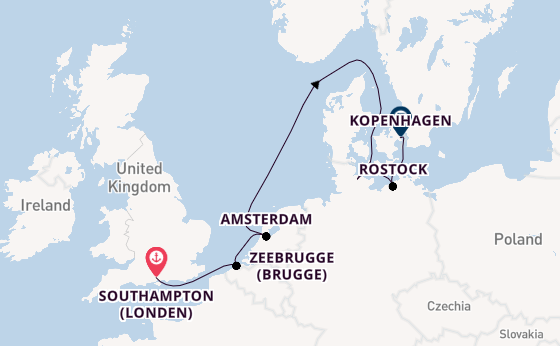 Engeland vanaf Southampton (Londen), Engeland met de Norwegian Sun