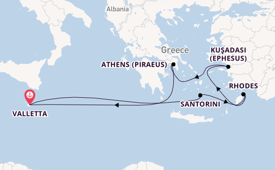Mediterranean Sea from Valletta, Malta with the Azura