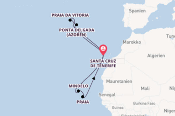 15-tägige Kreuzfahrt ab Santa Cruz de Tenerife