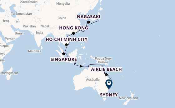 South East Asia from Tokyo, Japan with the Grand Princess