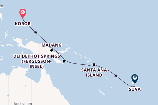 Südsee ab Koror, Palau auf der HANSEATIC spirit